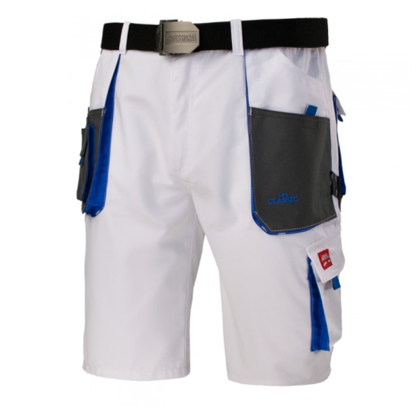 Arbeitshose - Classic - Shorts - Weiß / Grau / Blau